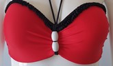 Red & Black Push Up Two Piece Swimsuit, Bikini